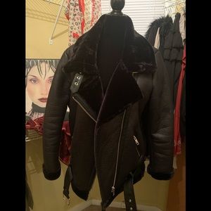Faux fur long Moto .. worn once